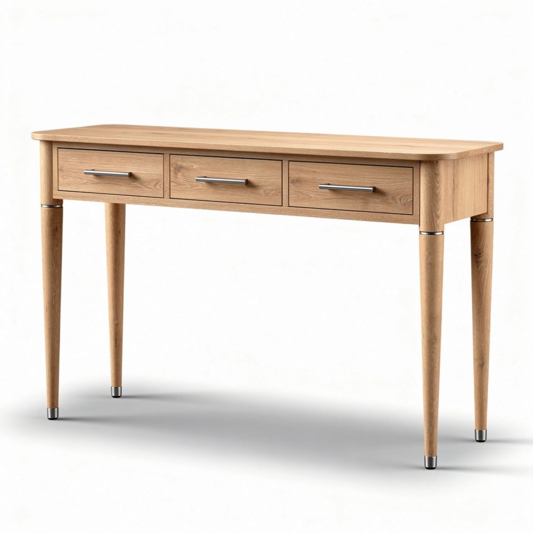 Houten bureau met lades 120 x 60 x 75cm in naturel kleur