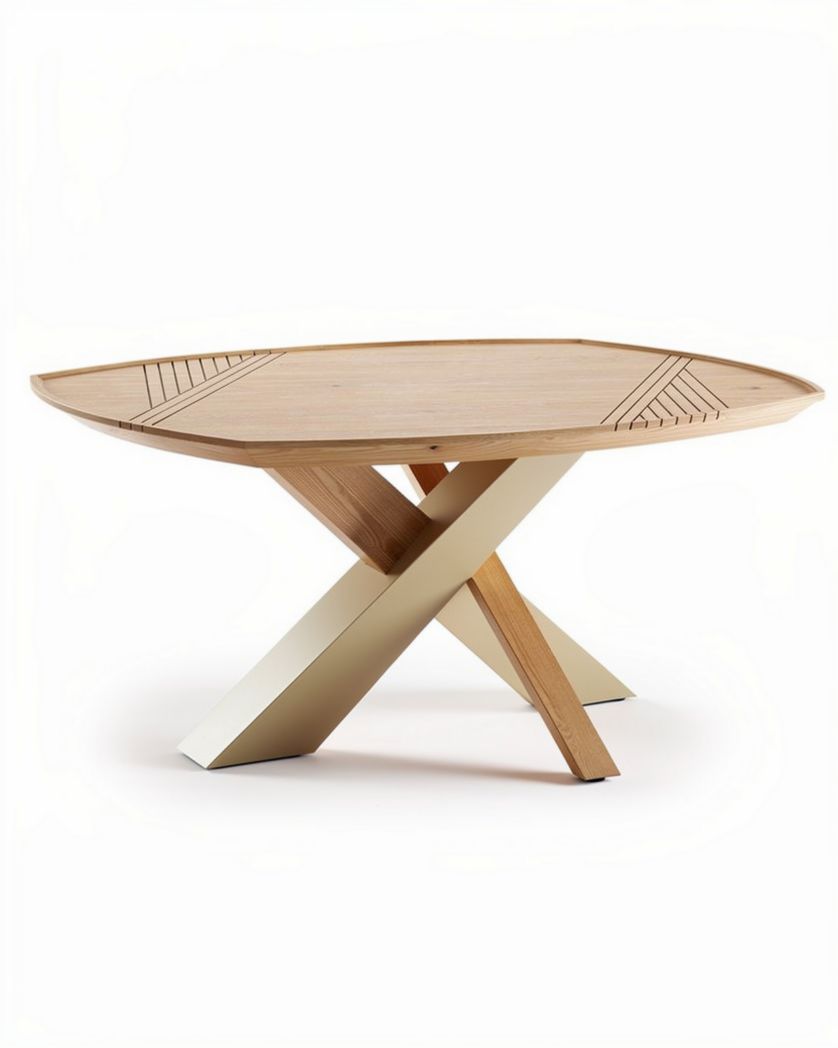 Tafel van hout en metaal 120 x 80 x 45cm geschikt voor interieurdecoratie
